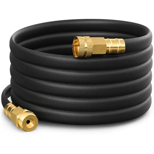 10ft Garden Hose, Water Lead-in Hose Extension, Nylon Braided Hose Extension Adapter for Hose Reel/RV, Drinking RV Water Hose, Reel Extender for Yard, Female to Female, Durable Black - size: 10 FT