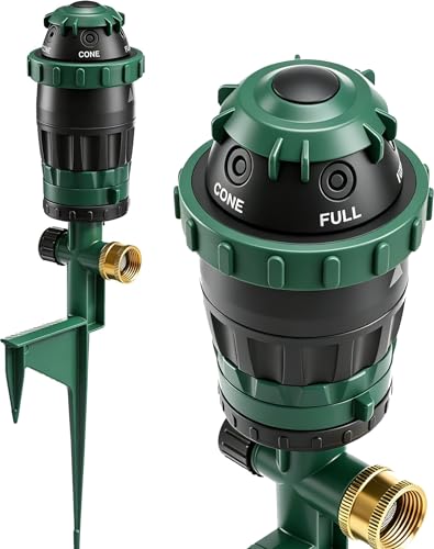 LIULO TOOL Gear Drive Sprinklers for Yard, 360 Degree Garden Water Sprinkler Head on Spike Base with 3/4 Inch Adapters, 5 Modes Adjustable Irrigation Tool for Large Area Yard Lawn Garden - color: Black, size: 1 Pack
