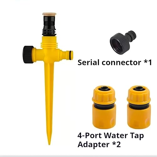 360° Adjustable Lawn & Garden Sprinkler - Durable ABS Ground Spike Sprinkler System for Grass, Yards & Flower Beds | Connectable Design for Wider Coverage（2pcs）