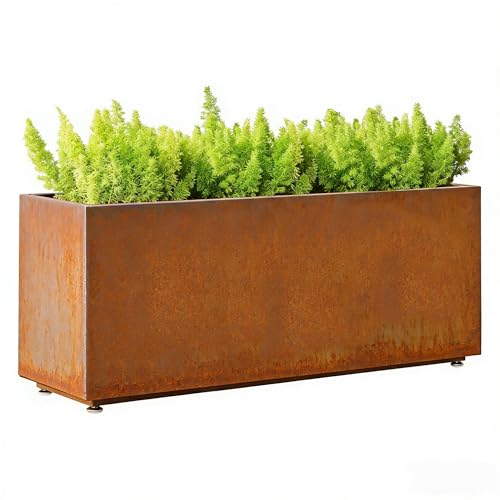 Corten Steel Style Planter Box 40Wx12Dx16H, Not Pre-Rusted - color: Rust, size: 40Wx12Dx16H