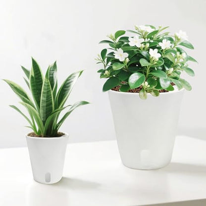 TCBWFY 4 Inch Self Watering Pots for Indoor Plants,8 Sets Self Watering Planter Pots with Visual Water Level Window and Multiple Vents,Self Watering Plant Pot for All House Plants,Flowers,Herbs - size: 4 Inch - 8 Sets