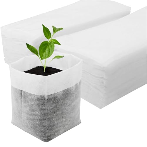 Nursing Growing Pouch, 200pcs 11 x 11.8 in Plant Non-Woven Nursery Bags Large, Fabric Seedling Plant Grow Bags, Seed Starting Planting Growing for Home Garden Supply - color: White, size: 11"x11.8"/Pack of 200