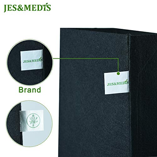 JES&MEDIS 12-Pack 5 Gallon Plant Grow Bags Thick Aeration Non Woven Fabric Flower Vegetable Pots with Handles Garden Container Black (5 Gallon_12 Pack) - size: 5Gallon_12Pack