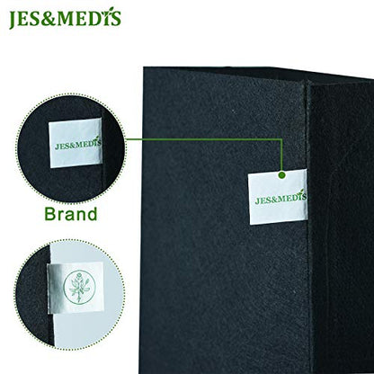 JES&MEDIS 12-Pack 5 Gallon Plant Grow Bags Thick Aeration Non Woven Fabric Flower Vegetable Pots with Handles Garden Container Black (5 Gallon_12 Pack) - size: 5Gallon_12Pack