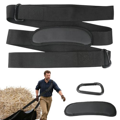 10.2 ft Heavy-Duty Leaf Tarp Pulling Strap with Padded Shoulder Support