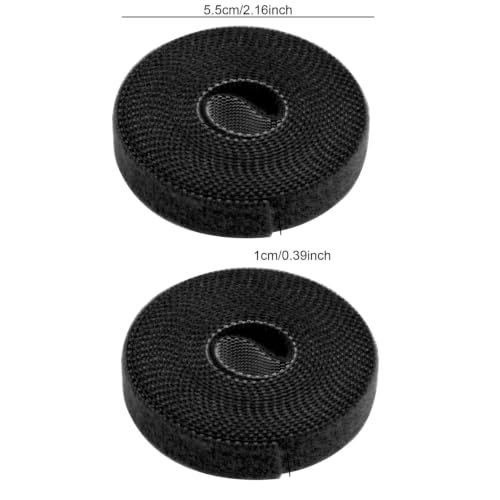 2 Rolls Reusable Nylon Plant Ties Loop Hook Garden Support Tape, (Black) - color: Black