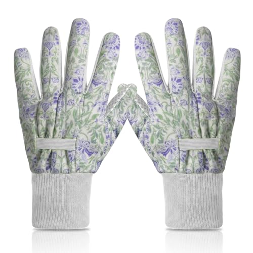Women's Gardening Gloves Weeding and Thorn Resistant Work Gloves for Digging Planting Pruning Raking-Grown - color: White