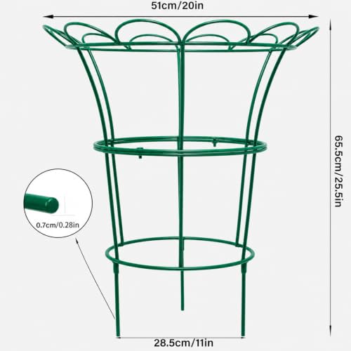 Heavy Duty Peony Cage and Supports - 26" Cast Iron Plant Support - color: Green, size: 25.5"x20"