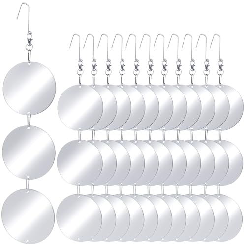 Factee Reflective Bird Scare Discs Set, 36PCS Large Double-Sided Bird Scare Device for Outside, Bird Reflectors to Keep Birds, Woodpeckers, Pigeons Away from House, Outdoor Garden, Patio and Yard - color: White