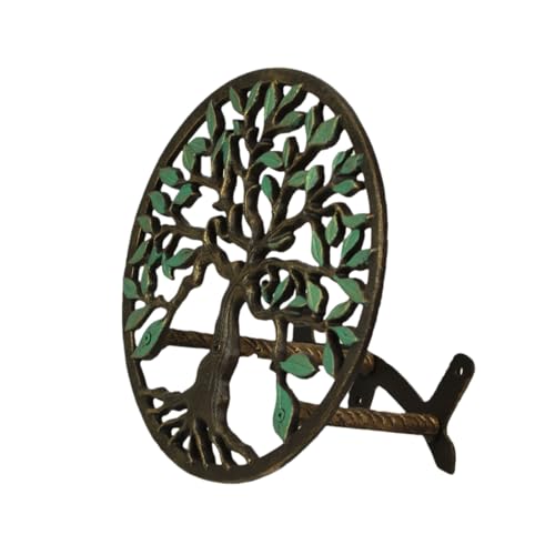 Zeckos Garden Hose Holder Tree of Life 12 Inch Cast Iron Green Bronze - color: Tree of Life - Green
