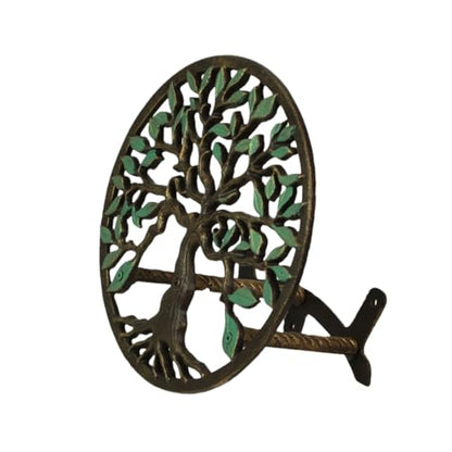 Zeckos Garden Hose Holder Tree of Life 12 Inch Cast Iron Green Bronze - color: Tree of Life - Green