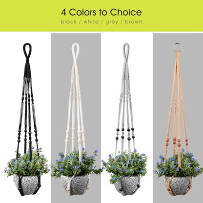 RIFNY Macrame Plant Hanger Indoor, Hanging Plant Holder, Black, 2 PCS - color: Black, size: 35 Inch 2pcs