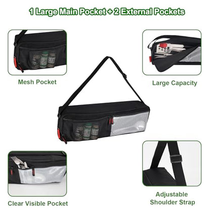 Grill Tool Organizer, BBQ Tool Storage Bag with Pockets- 20" Heavy-Duty Storage Bag Waterproof 600D Oxford, Folding Design Gift for Camping, Tailgates, Outdoor BBQ Parties (20" Lx6 Wx5 H) - style: (20" Lx6 Wx5 H)