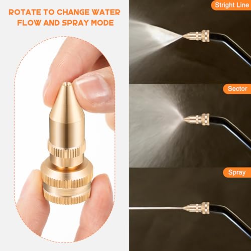 Feekoon 2 Pack Brass Adjustable Nozzle Replacement Compatible with Roundup 181331, All Brass Screw on Cone Nozzle Repair Kit having Gaskets Compatible with Scotts, Roundup, Smith Lawn, Garden Sprayer