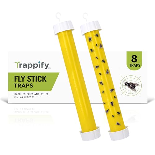 Trappify Hanging Fly Trap & Fruit Fly Traps for Indoors, Yellow, 8 Pack - size: Pack 8