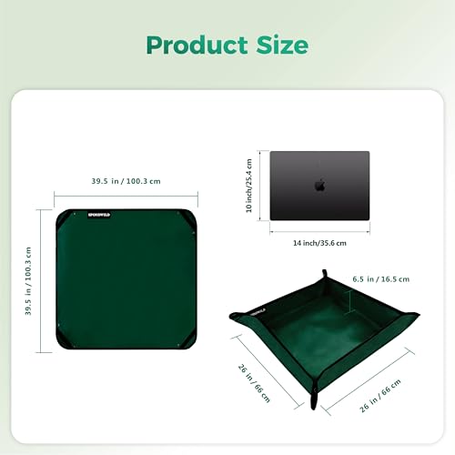 Repotting Mat for Indoor Plants 39.5"x39.5", Unique Gifts for Plant Lovers - color: Dark Green, size: 39.5" x 39.5" x 0.1"