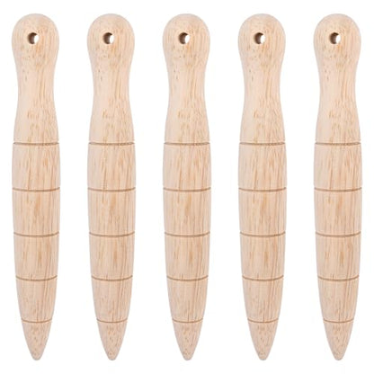 Framendino, 5 Pack Wooden Plant Dibber Wood Garden Sow Seedling Gardeners Planting Tools Dibble for Seed Plants