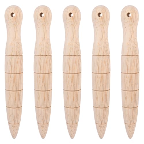 Framendino, 5 Pack Wooden Plant Dibber Wood Garden Sow Seedling Gardeners Planting Tools Dibble for Seed Plants