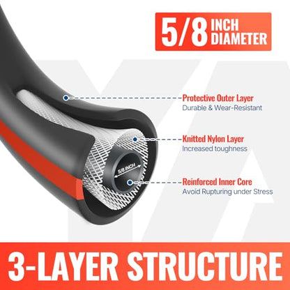 YAMATIC 3ft Short Garden Hose, 5/8in I.D. Flexible Lightweight Leader Hose - size: 3' feet