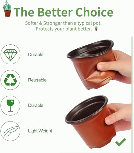100 PCS Plastic Nursery Pots 4 Inch - style: 4 Inch