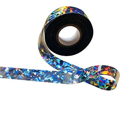 Silver Bird Scaring Reflective Tape, Holographic Ribbon, Ideal for Garden, Patio, Field and Fence - 1'' x 500 Ft (Silver) - color: Silver