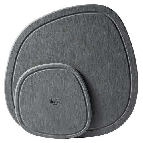 Relime Diatomaceous Earth Plant Saucer for Indoor, 2 Pack Irregular 6 Inch 12 Inch, Instant Dry Pot Saucer, Plant Drip & Drainage Tray for Indoor, Stone Gray - color: Gray, size: Irregular 6" 12"