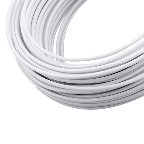 KINGLAKE 66 Feet White Sturdy Plastic Coated Garden Wire 2mm Plant Twist Tie - color: White