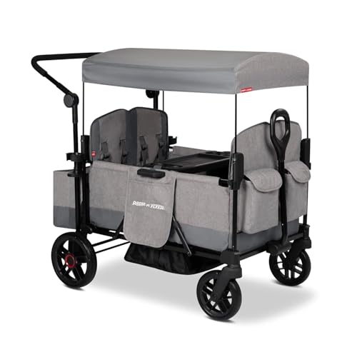 Radio Flyer Pathfinder 4-Seat Stroller Wagon, for Kids 6+ Months, UV Canopy - size: 4 Seats