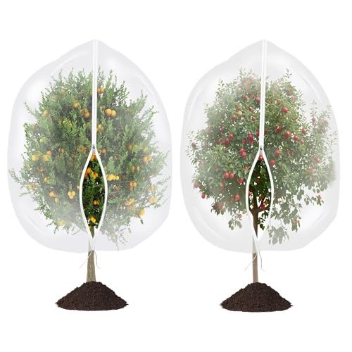 afzdby Large Garden Mesh Netting with Zipper and Drawstring,Plants Cover Protection from Anti Birds,Bugs,Cicadas,and Insects-Pest Barrier Bag for Blueberry Bushes,Tomatoes,Citrus,Fruit Tree - size: 7.21 × 5.9 FT