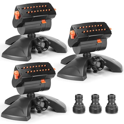 Reallnaive 3 Pcs Adjustable Oscillating Sprinkler ABS Weighted Base - style: Weighted Base