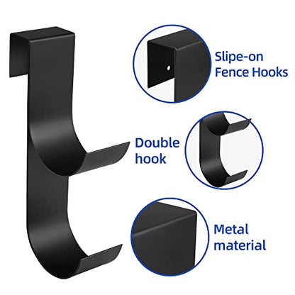 codree 2 Pcs Pool Fence Hooks for Pool Equipment, Slipe-on Fence Hanger - color: Black-2