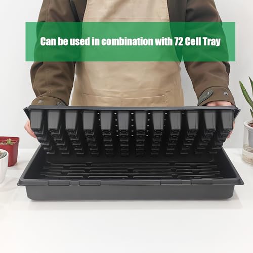 RooTrimmer 18-Pack 1020 Seedling Trays with Holes - Extra Strength Heavy Duty,10" x 20", Reusable 1020 Nursery Trays for Seed Germination, Plant Propagation, Garden Seed Starter and Microgreens - size: 1020 - 18 Pack With Holes