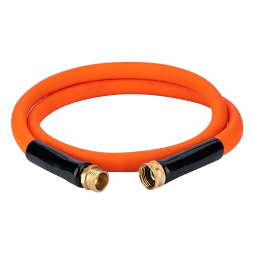 EASTRANS 3ft x 5/8" Orange Garden Hose with 3/4" Male to Female Fittings - color: Orange, size: 3FT Male to Female