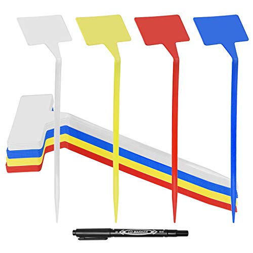 HOVEOX 24Pcs Plastic Plant Labels Garden Plant Name Tags with a Marker Pen