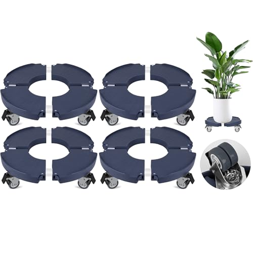 Plant Caddy Stand with 360° Wheels Adjustable 15-22 Inch Rolling Plant Stand Heavy Duty Large Plant Cart Dolly with Casters 440lbs Capacity for Large Planter, Garden Pot, Flower Pot, Blue, 1 Pack - color: Blue