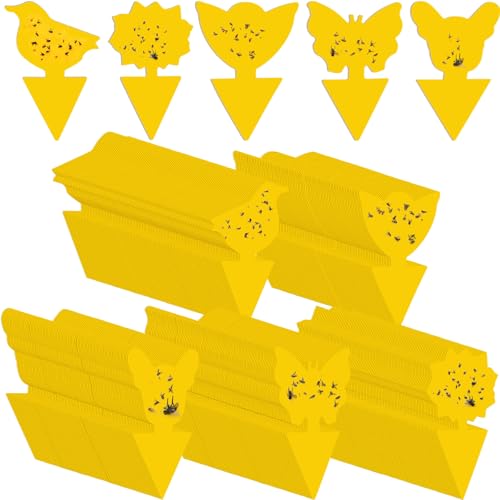 200 Sheets Fruit Fly Sticky Traps for Fruit Fly Gnat Trap for House Indoors Sticky Traps Catcher for Gnats Fungus Gnats Mosquito Catcher for Kitchen Outdoor Plants(Yellow) - color: Yellow, size: Classic Style