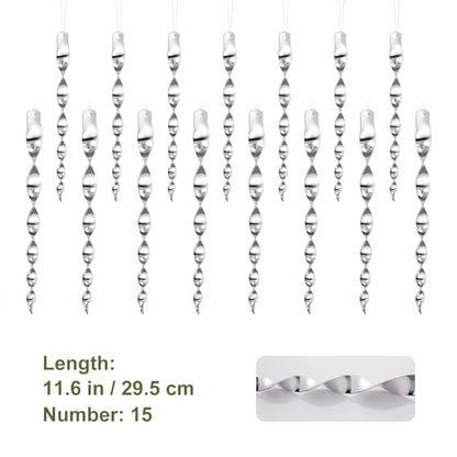 OFFO 15 Pack Bird Reflectors for Outside,Weather-Resistant Reflective Rods with Spiraling Light Flashes to Keep Pigeon and Woodpecker Away from Trees, Porch, Balcony, Silver - color: Silver