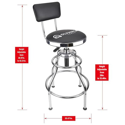 Olympia Tools 82-738 Adjustable Hydraulic Work Stool, Black - style: L - Shaped