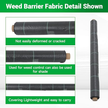 Weed Barrier Fabric Planting Cover - 6 x 100 FT Heavy Duty Landscape Fabric Ground Cover Block for Outdoor Planting - size: 6 x 100 FT