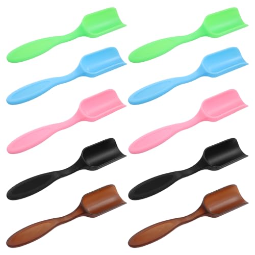 10Pcs Plastic Mini Gardening Shovel Spoons, Colorful - color: brown, blue, pink, black, and green(10pcs)
