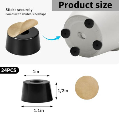 Plant Pot Feet Rubber Pot Risers Planter Feet for Outdoor Indoor Planters - size: Small 24 Pack 1" W x 1/2" H