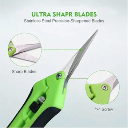 Stainless Steel Straight Precision Blades Spring Action Garden Tool with Ergonomic Comfort Grip for Flower Bonsai Plant Trimming & Maintenance