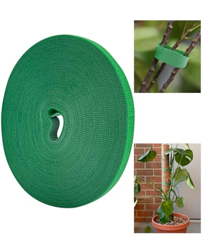 Plant Ties Garden Tape, Reusable Adjustable Plant Clips for Climbing Plants, Green Nylon Self Adhesive Plant Twist Tie Strap to Support Gardening Plants (65.6 FT) - size: 65.6 FT