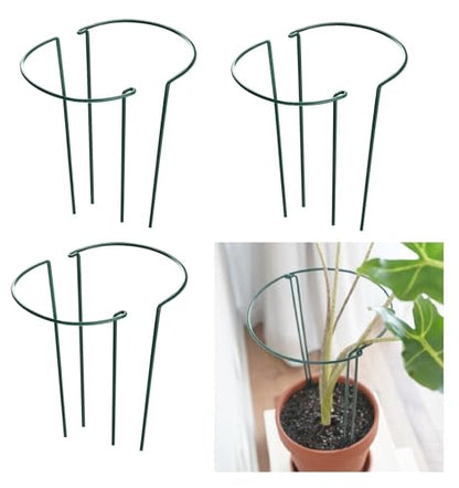 6 Pack 13.8 Inch High Plant Stake,Garden Plant Support,Half-Round Peony Cage Plant Ring Hoop - size: 7.9x13.8 Inch-6Pack