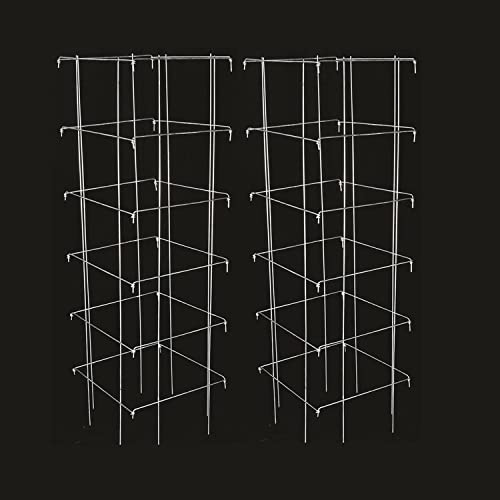 Tomato and Plant Vine Support Cages Square Steel 4 Feet High Set of 2
