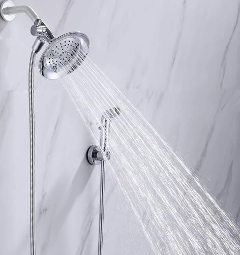 G-Promise 2 Mode Dog Shower Attachment with Extra Long Hose Adhesive Mount - color: Chrome, size: 100 Inch Hose