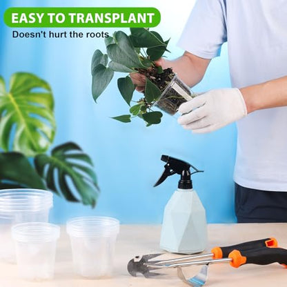 Clear Nursery Pots 15 Pack, 3.5/4/5 Inch with Drainage Holes - style: 15PCS