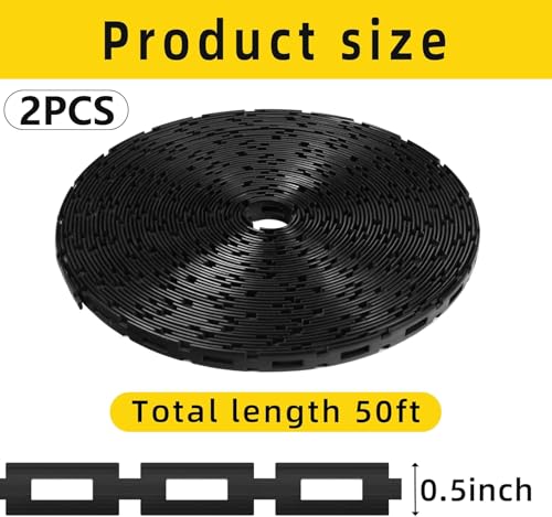 codree 2 Pcs 50Ft Plastic Chain Lock Tree Tie, 1/2 Inch Wide Adjustable Tree Support Straps for Staking, Flexible Cable Plant Trees Ties for Leaning Tree Garden Accessories - color: 2 Pcs