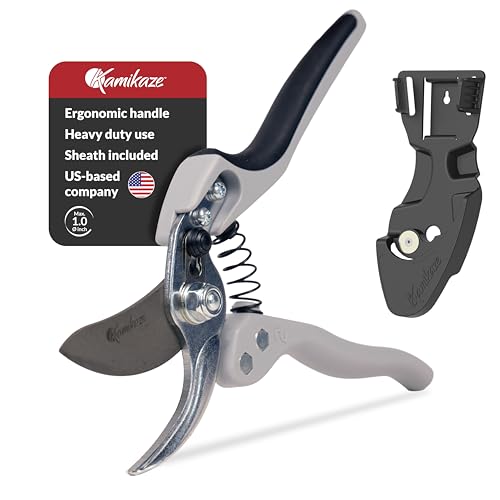 Heavy-Duty Professional Pruning Shears for Gardening, Large-Size Ergonomic Handle to Reduce Hand Fatigue, SK5 High-Carbon Steel Blade, Cuts Branches Up to 1 Inch, Garden Clippers for Tree Trimming - style: Large Handle Bypass