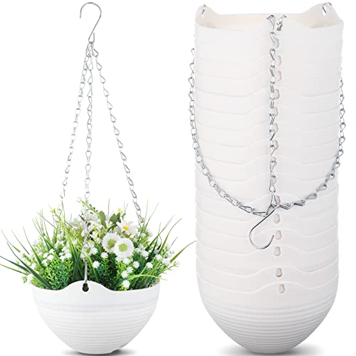Zopeal 16 Pack 8" White Self Watering Hanging Planters for Plants - color: White